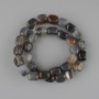 חרוזי אגת בצורת מקל 9–13×9–9.5 mm ±, אורך כ-37 cm ± על חוט דייג