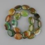 חרוזי אגת אובאליים שטוחים 19.5-20x15 mm ±, אורך כ-39 cm ± על חוט