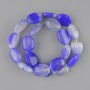חרוזים אגת אובל שטוח 19.5-20x15mm +-, אורך 39cm+- על חוט