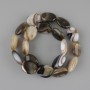 חרוזי אגת אובל שטוח 19.5–20×15mm ±, אורך 39cm ± על חוט