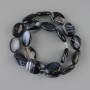 חרוזי אגת אובאליים שטוחים 19.5-20×15mm ±, אורך 38cm ± על חוט