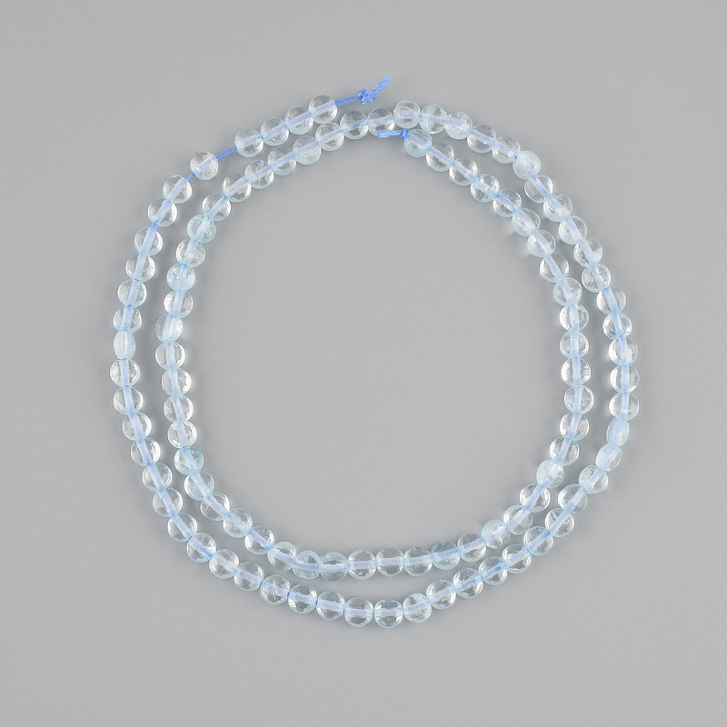 חרוזי טופז מטבעות מחודדות, קוטר 4mm±, אורך 39cm± על חוט