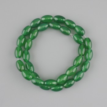 חרוזי כריזופרז בצורת גרגר, קוטר 12×7 mm, 5–8 mm ±, אורך כ-38 cm ± על חוט