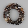 חרוזים מאגת בצורת חבית, קוטר 12.5×11 mm ±, אורך כ-37 cm ± על חוט