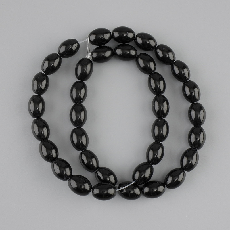 חרוזי אגת צורת גרגיר, קוטר 10.5-11x8mm ±, אורך 38cm ± על חוט