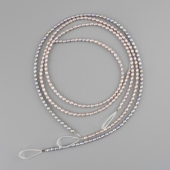 חרוזי פניני מים מתוקים טבעיות 4–4.5×3 mm ±, אורך 38 cm+