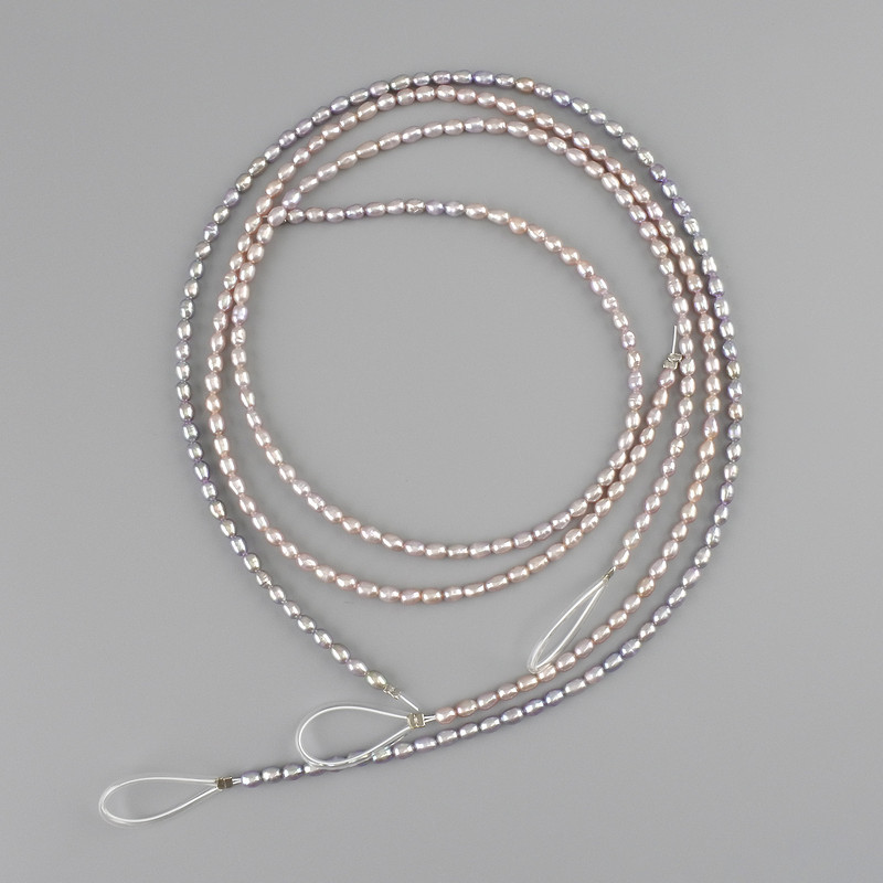 חרוזי פניני מים מתוקים טבעיות 4–4.5×3 mm ±, אורך 38 cm+