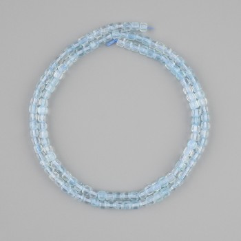 חרוזי טופז עם חיתוכי פאות, קובייתיים, קוטר 3x3mm ±, אורך 39cm ±