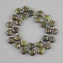 חרוזים יאשמה 'דם הדרקון' בצורת לב, קוטר 12mm±, חרוזי מילוי 3mm±, אורך כ-38cm±