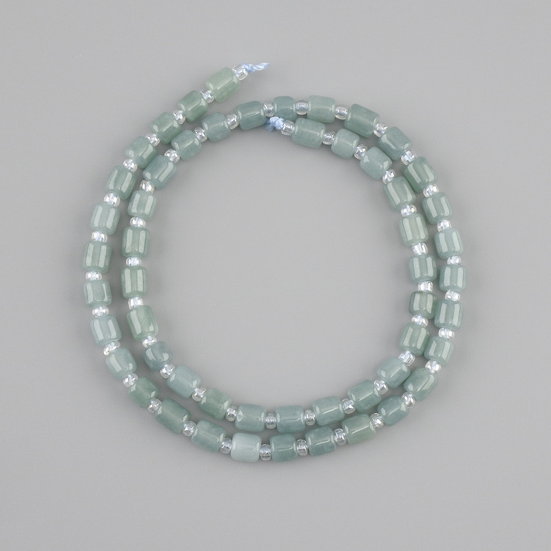 חרוזים ג'יידיט גליליים, קוטר 5-5, 5×5mm+- ביסר 3mm+-, אורך 39cm+