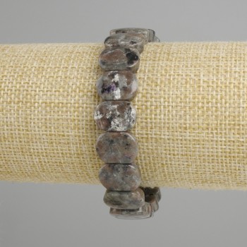 צמיד סודאליט חרוזים חלקים, קוטר 14×10mm ±, אורך 18cm ± סטרץ'