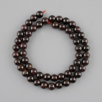 חרוזי גרנט, כדור חלק, קוטר 7.5 mm ±, אורך 39 cm ± על חוט