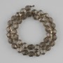 חרוזים קווארץ מעושן רב-פאות, קוטר 9x8mm+-, אורך 37cm+- על חוט