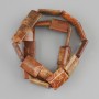 חרוזים מאלמוג מאובן, מלבניים, 20x15mm+-, אורך 40cm+- על חוט