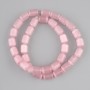 חרוזים עין החתול ורודים צילינדר, קוטר 10,5–11x8mm ±, אורך 37cm ± על חוט