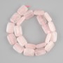חרוזים קוורץ ורוד מלבניים, מידות 18×13–13.5 mm ±, אורך 39 cm ±