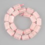 חרוזים קוורץ ורוד גליל עם פאות, קוטר 13-16×11-11.5 mm ±, אורך 40 cm +