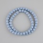חרוזים לבה וולקנית כחולה, צילינדר, קוטר 6×6 mm ± על חוט, אורך 37 cm+