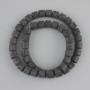 חרוזים מבזלת וולקנית שחורה, צילינדר, קוטר 8×8mm± על חוט, אורך 38cm+
