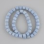 חרוזים לבה געשית כחולה צילינדר, קוטר 8×8mm ± על חוט, אורך 38cm+