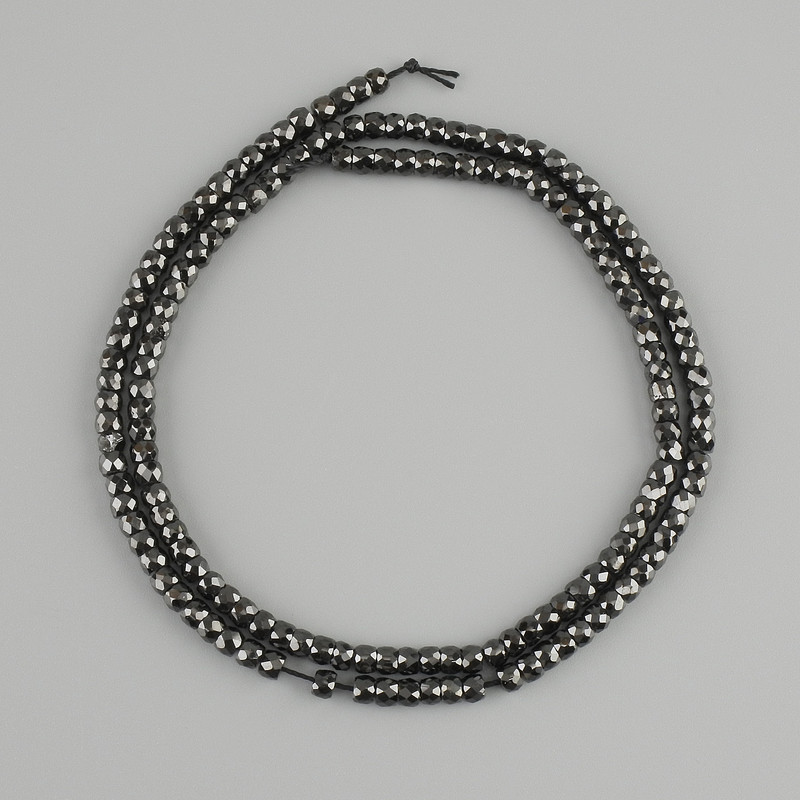 חרוזי המטיט רונדל עם פיאות, קוטר 3x2mm ±, אורך 38cm ±