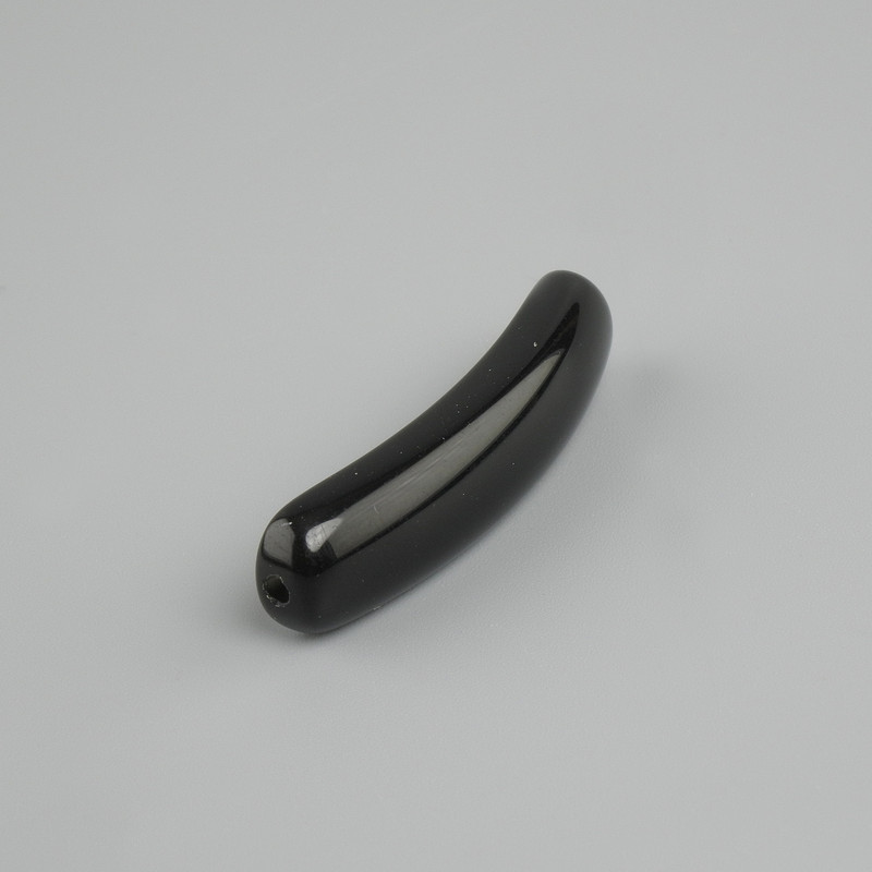 חרוז חיבור אגט שחור קמור עם חורים 36x8.5x5mm+