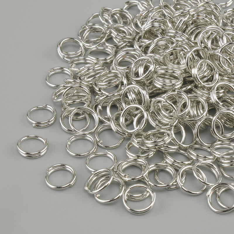 טבעת חיבור קפיצית, קוטר 6 מ"מ, מתכת כסופה, אריזה 20 גרם