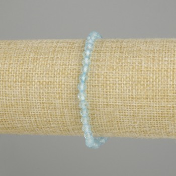 צמיד טופז עם חרוזים חצויים, קוטר 4mm ±, אורך 18cm ±, סטרץ'