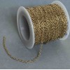 שרשרת על סליל לתכשיטים, עובי 2.4 mm ±, אורך 18 m ±, מתכת בגוון זהב