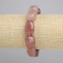 צמיד קוורץ תותי בצורת בר, קוטר 18-20x12mm ±, אורך 18cm ±, סטרץ'