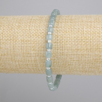 צמיד ג'דייט גליל, קוטר 5x5mm+- חרוזי זרע 3mm+-, אורך 18cm+- סטרץ'