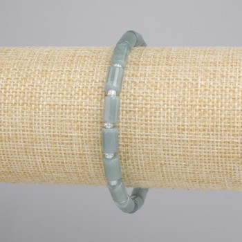 צמיד ג'דייט גליל, קוטר 8x5mm+- חרוזי זרע 3mm+-, אורך 18cm+- סטרץ'