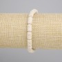 צמיד בז' לבה וולקנית גלילי, קוטר 10×6 mm ±, אורך 18 cm ±, סטרץ'