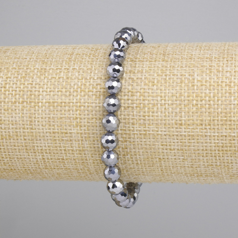צמיד טרהרץ כדור מלוטש, קוטר 6mm+-, אורך 18cm+- סטרץ'