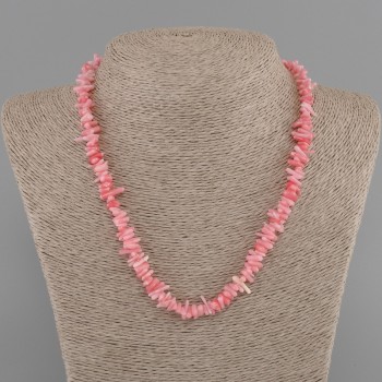 שרשרת אלמוג שבבי בצורת מחט 6-10x1-3mm+-, אורך 45cm+- עם סוגר