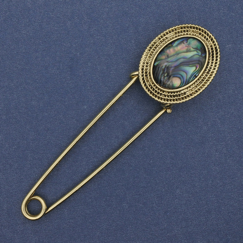 סיכת חזה אבולון מתכת מוזהבת 80×22 mm+