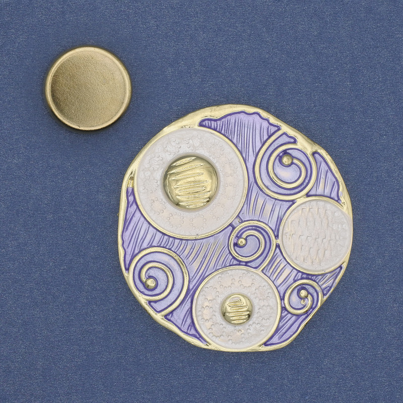 סיכת מגנט 'אקצנט' אמייל מתכת מוזהבת 45mm+