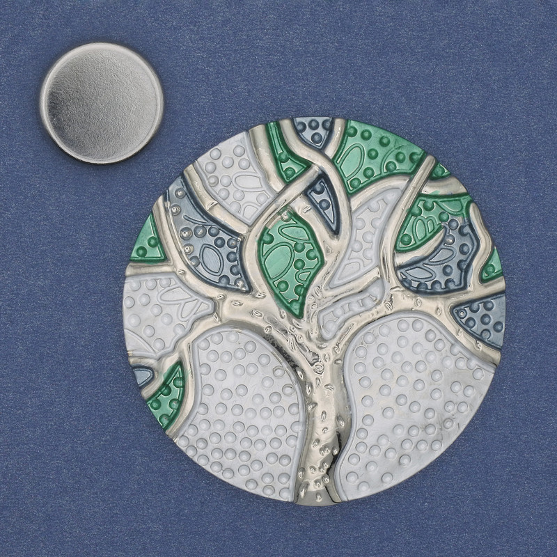 סיכת מגנט «אקצנט» אמייל מתכת כסופה 50mm+