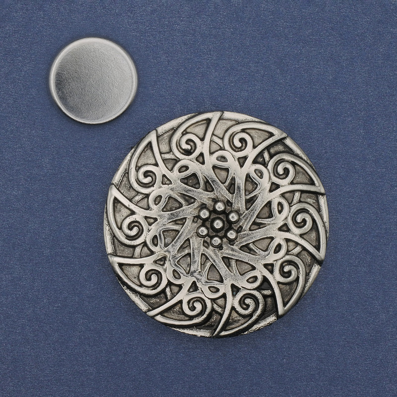 סיכה מגנטית «אקצנט» מתכת כסופה 41mm+