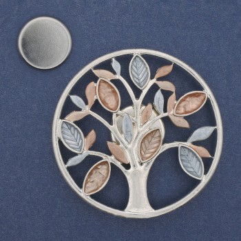 סיכת מגנט 'אקצנט' אמייל מתכת כסופה 50mm+