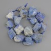 חרוזים לפיס לזולי אבן לא מעובדת, קוטר 23-33x18-34mm± על חוט, אורך 41cm+