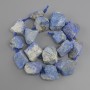 חרוזים לפיס לזולי אבן לא מעובדת, קוטר 23-33x18-34mm± על חוט, אורך 41cm+