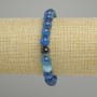 צמיד אגט חרוזים חלקים, קוטר 8mm ±, אורך 18cm ± על בסיס אלסטי