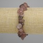 צמיד קוורץ תותי שבבי, קוטר 7-16×5-8.5mm ±, אורך 18cm ± אלסטי