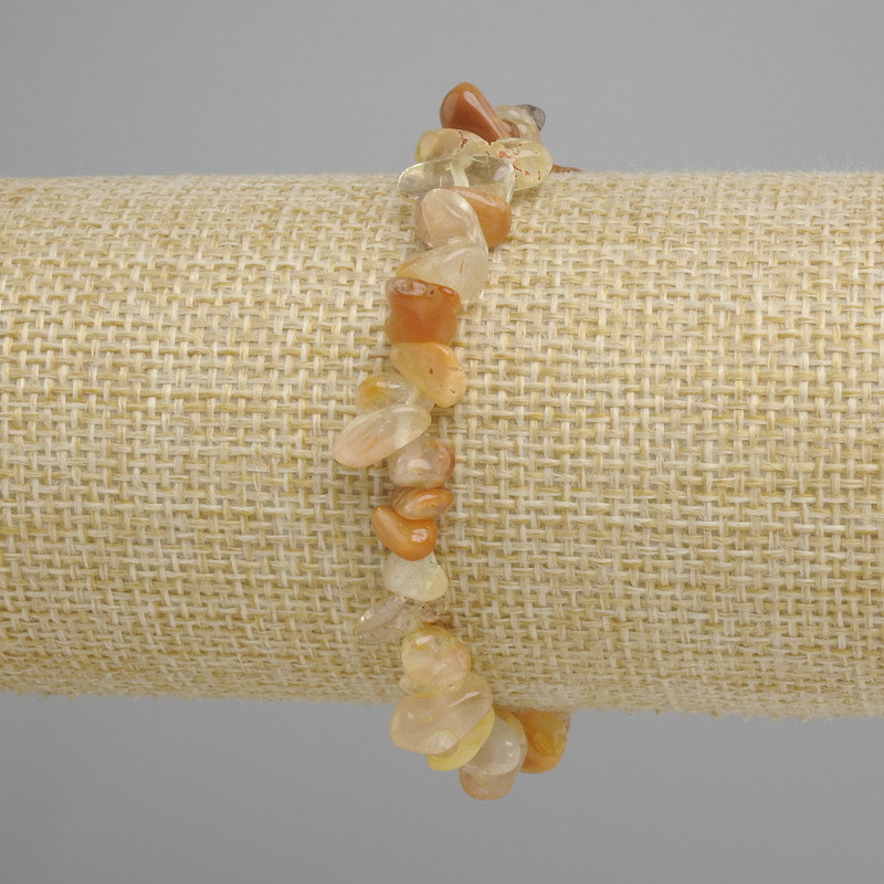 צמיד משברי ציטרין, קוטר 7-12x3-6mm +-, אורך 18cm +- אלסטי