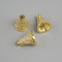 מחיר ל-1 יח'. כיסוי קצה (אביזרי תכשיטים), קוטר 11×10 mm ±, קוטר חור 1.3 mm ±, צבע מתכת זהוב