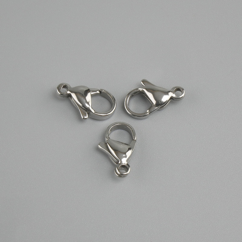 מחיר ל-1 יח'. סגר קרבינה, קוטר 12x6 mm, צבע מתכת כסוף