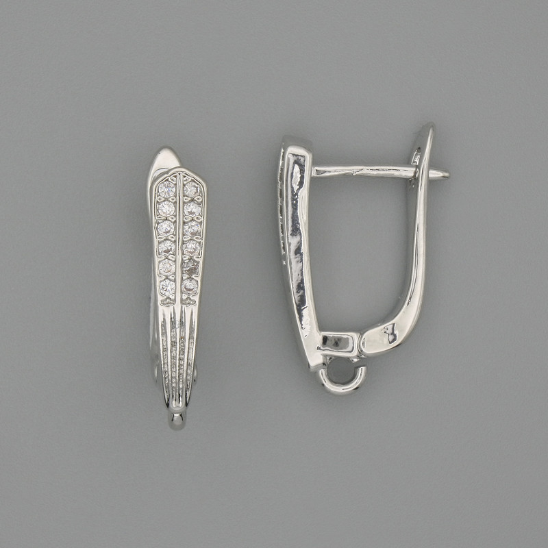וויות לעגילים ממתכת בצבע כסוף 18×4 mm - זוג