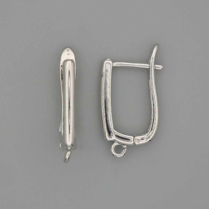 ווים לעגילים מתכת בצבע כסוף 18x2 mm ± זוג
