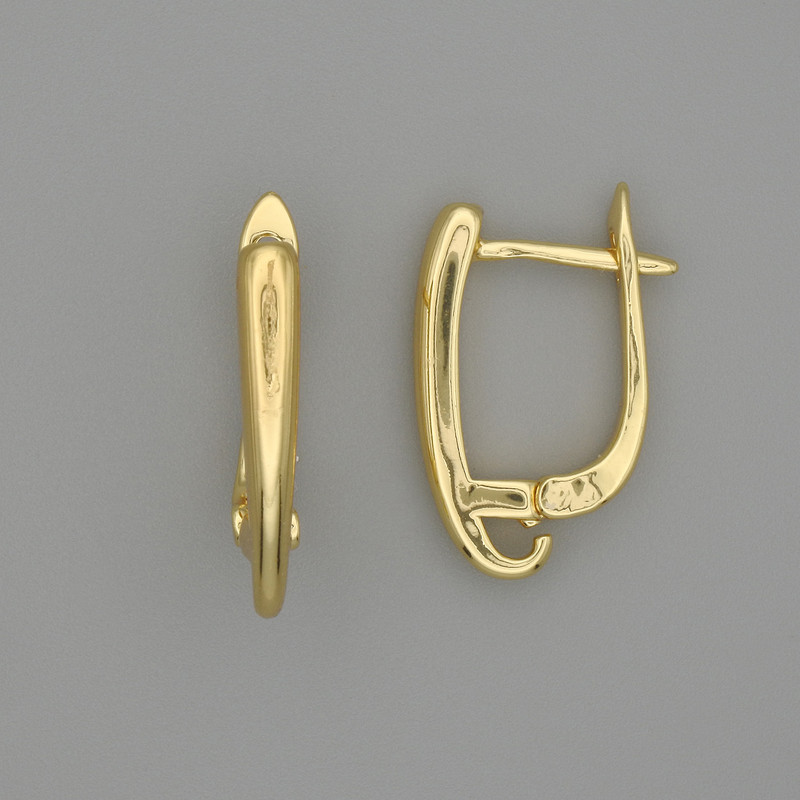 ווים לעגילים מתכת בצבע זהב 18x3mm ± זוג